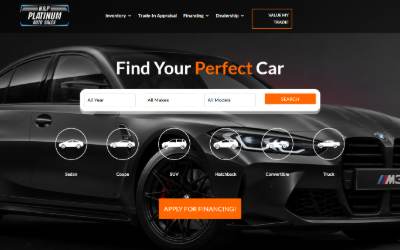 Top of the website for N&P Platinum Auto Sales