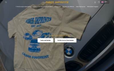 Top of the website for Fiber Imprints