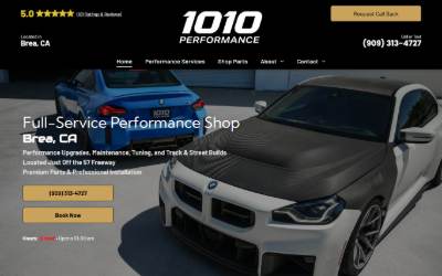 Top of the website for 1010 Performance