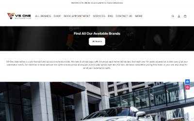 Top of the website for VS ONE AUTOMOTIVE LTD