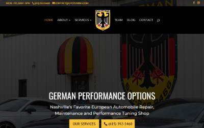 Top of the website for German Performance Options (GPO)