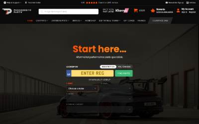 Top of the website for Progressive Parts