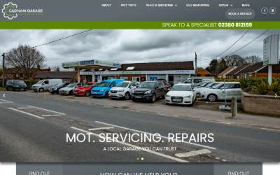 Website preview for Cadnam Garage