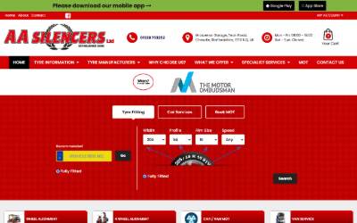 Website preview for AA Silencers Ltd