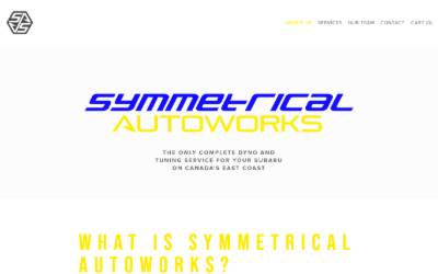 Top of the website for Symmetrical Autoworks
