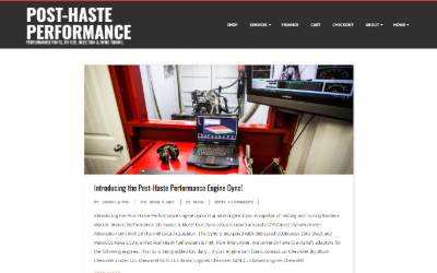 Top of the website for Post-Haste Performance