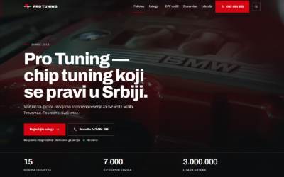 Top of the website for Pro Tuning
