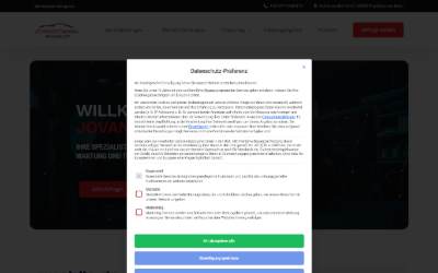 Top of the website for Jovanovic Motors