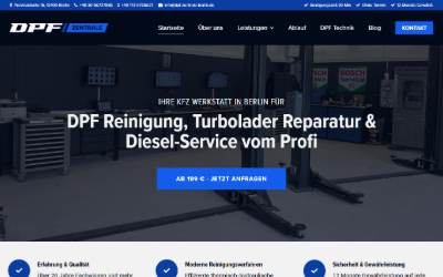 Top of the website for DPF-Zentrale Berlin