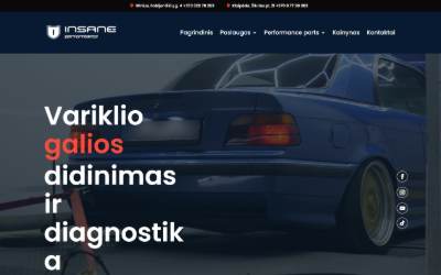 Top of the website for Insane Performance