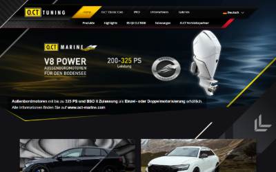 Top of the website for O.CT Tuning