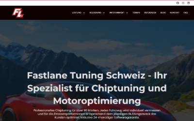 Top of the website for Fastlane Tuning Schweiz