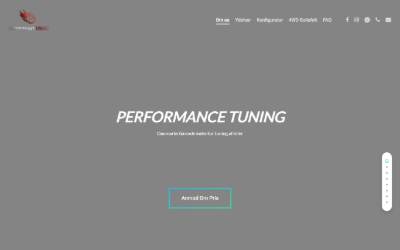 Top of the website for Performance Tuning ApS