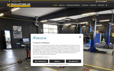 Top of the website for Krieger-Chiptuning