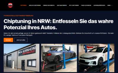 Top of the website for Performance Bornheim