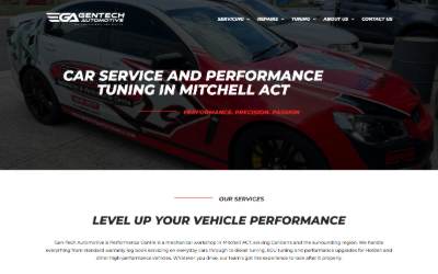 Top of the website for Gen-Tech Automotive & Performance Centre