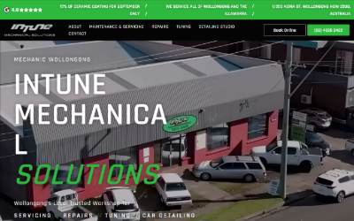 Top of the website for Intune Mechanical Solutions Wollongong