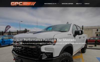 Top of the website for Geelong Performance Centre