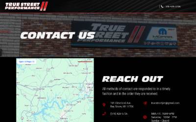 Top of the website for True Street Performance