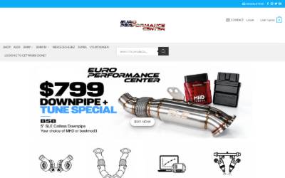 Top of the website for Euro Performance Center