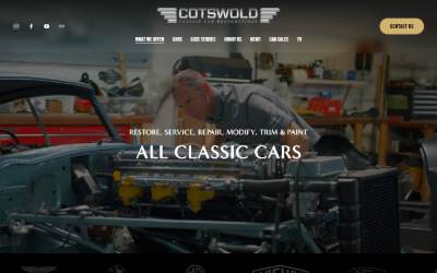 Top of the website for Cotswold Classic Car Restorations