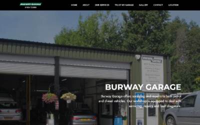Top of the website for Burway Garage