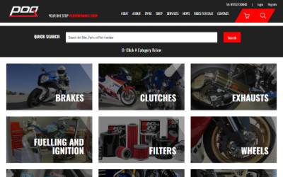 Top of the website for PDQ Motorcycle Developments Ltd