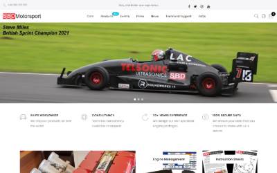 Top of the website for SBD Motorsport