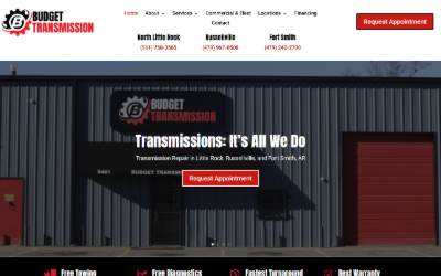 Top of the website for Budget Transmission