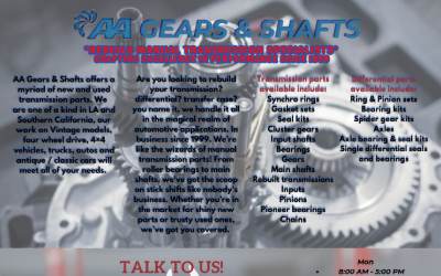 Top of the website for A A Gears & Shafts