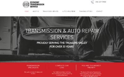 Top of the website for Economy Transmission