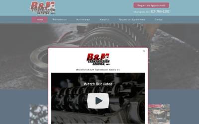 Top of the website for B & M Transmission Service, Inc.