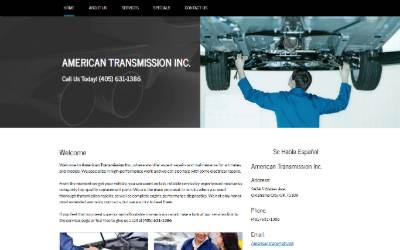 Top of the website for American Transmission Inc