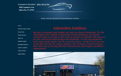 Top of the website for Automotive Solutions