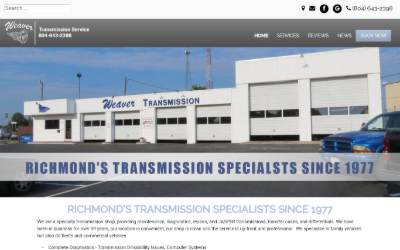 Top of the website for Weaver Transmission Service, Inc