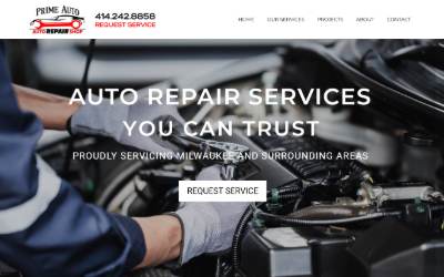 Top of the website for Prime Auto Repair