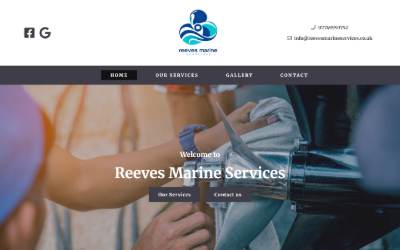 Top of the website for Reeves Marine Services