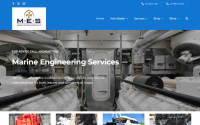 Top of the website for Marine Engineering Services Ltd