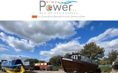 Top of the website for Primepower Marine Engineering
