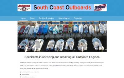 Top of the website for South Coast Outboards