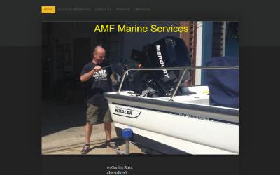 Top of the website for A M F MARINE SERVICES