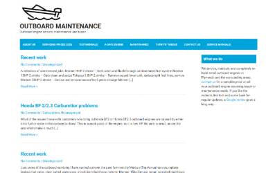 Top of the website for Outboard Maintenance