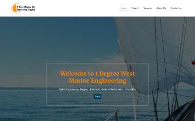 Top of the website for One Degree West Marine Ltd