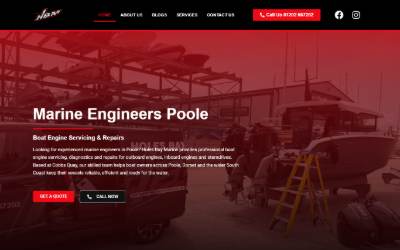 Top of the website for Holes Bay Marine Ltd