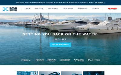 Top of the website for Dave Crawford Marine