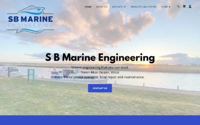 Top of the website for SB Marine Engineering