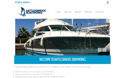 Top of the website for Battlesbridge Boatworks