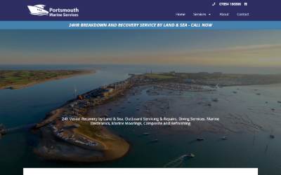Top of the website for Portsmouth Marine Services