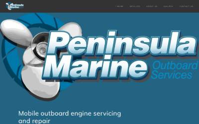 Top of the website for Peninsula marine outboard services
