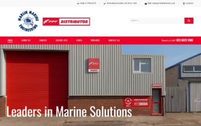 Top of the website for Marlin Marine Engineering Limited